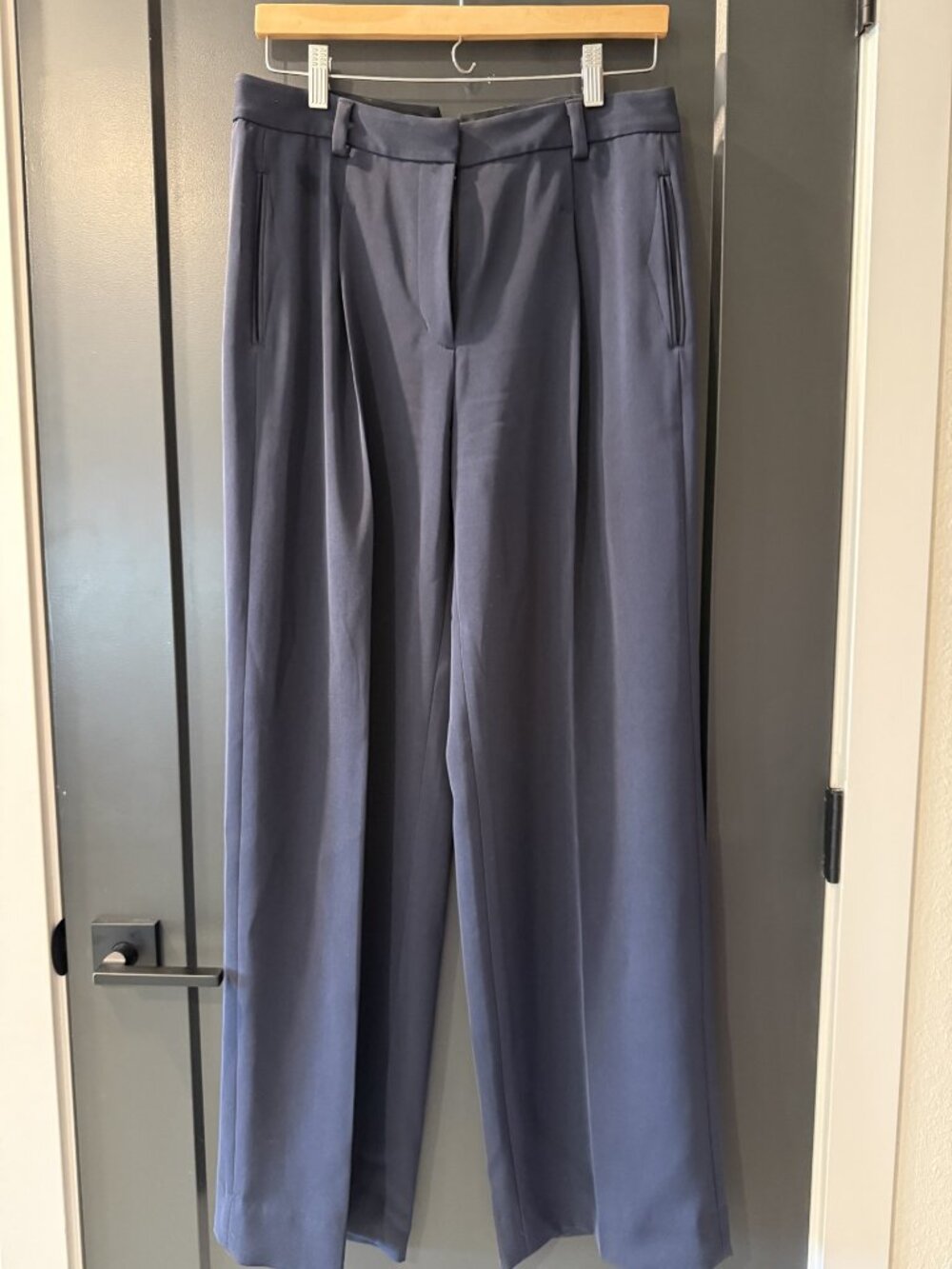 Rag & Bone Navy High-Rise Wide-Leg Tailored Trousers